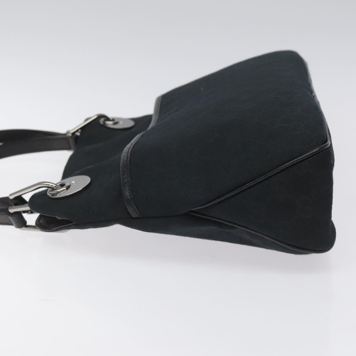 GUCCI GG Canvas Shoulder Bag Black Silver 121023 Auth am7810V