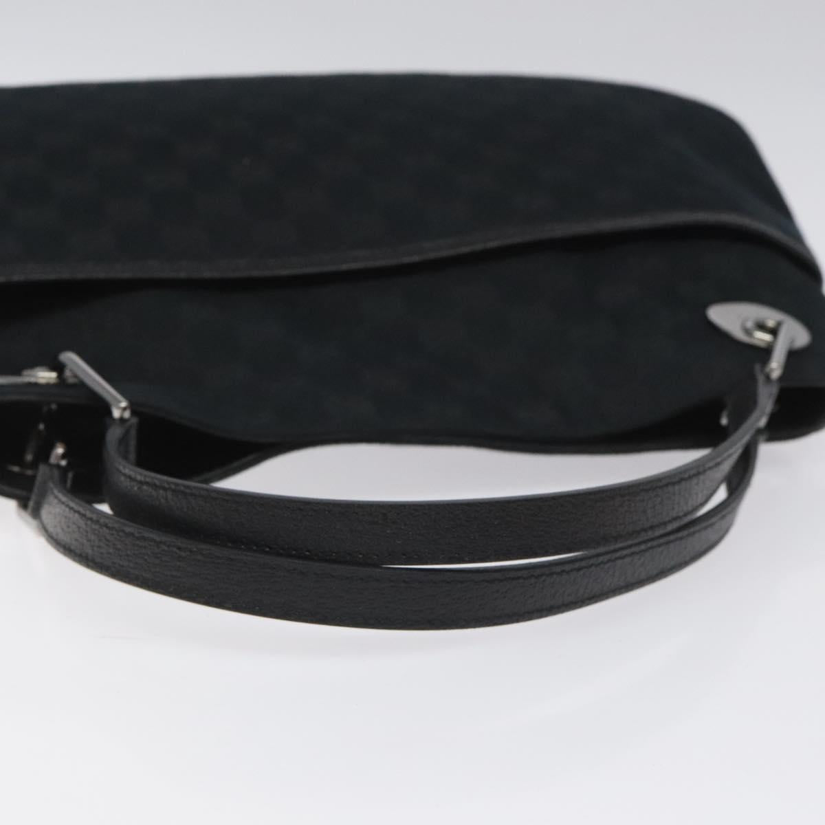 GUCCI GG Canvas Shoulder Bag Black Silver 121023 Auth am7810V