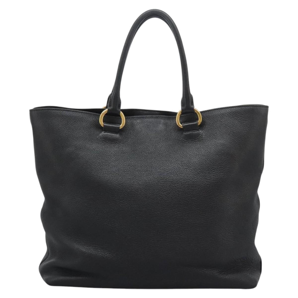 PRADA Tote Bag Leather 2way Black 1BG865 Auth am7814
