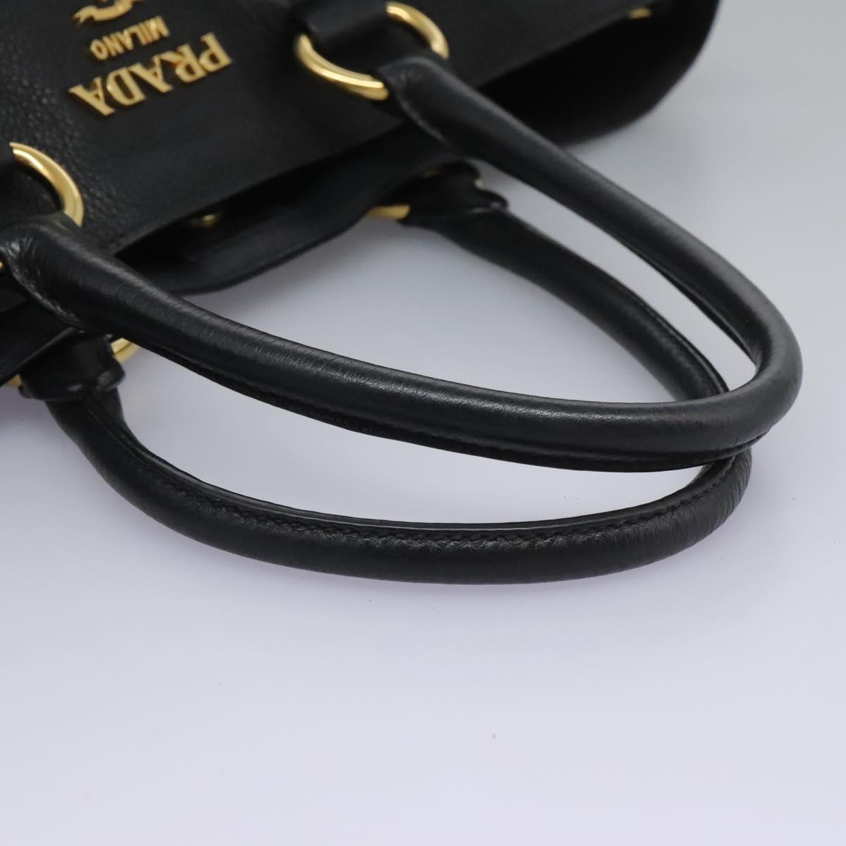 PRADA Tote Bag Leather 2way Black 1BG865 Auth am7814