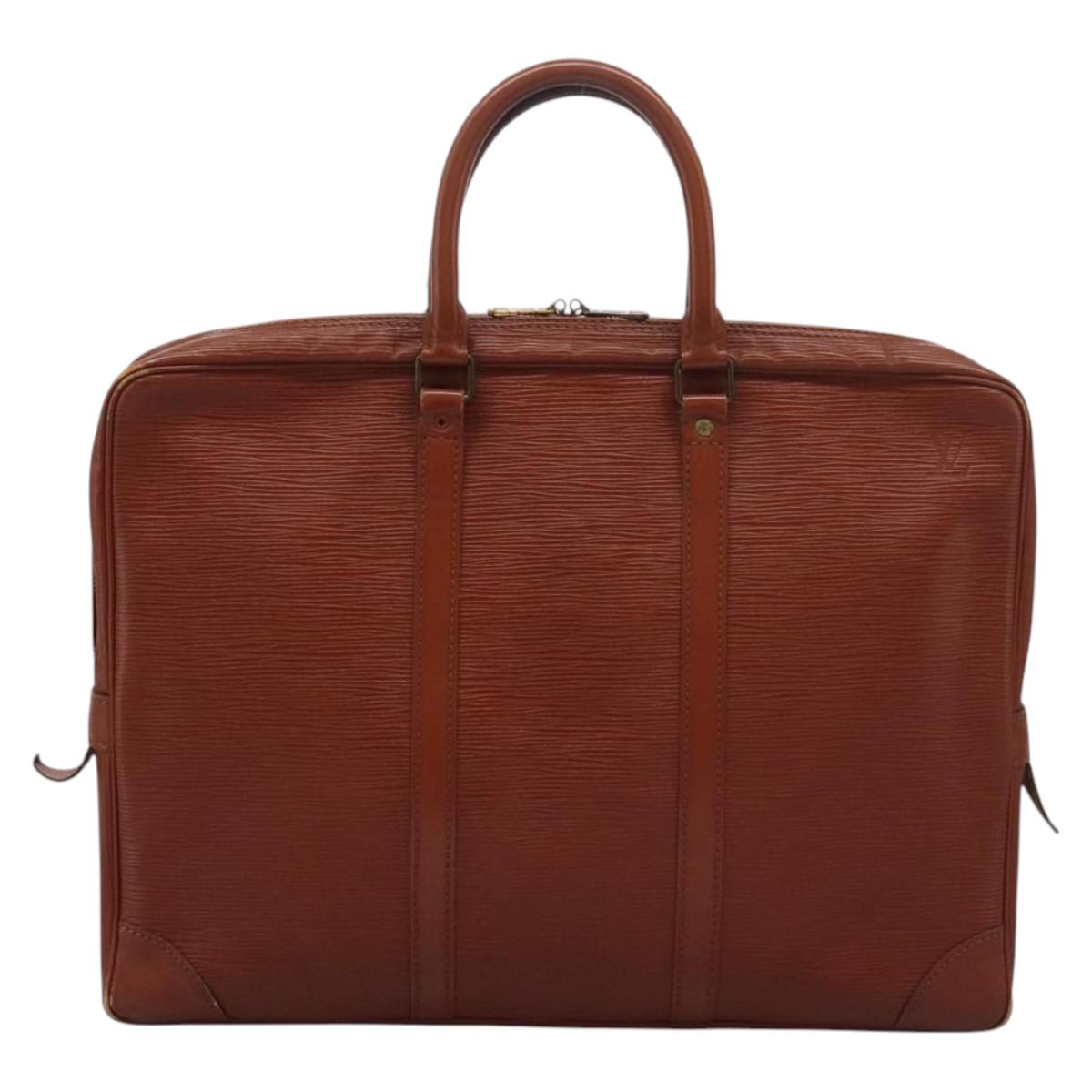 LOUIS VUITTON Epi Porte Documents Voyage Bag Kenya Brown M59098 LV Auth am7851