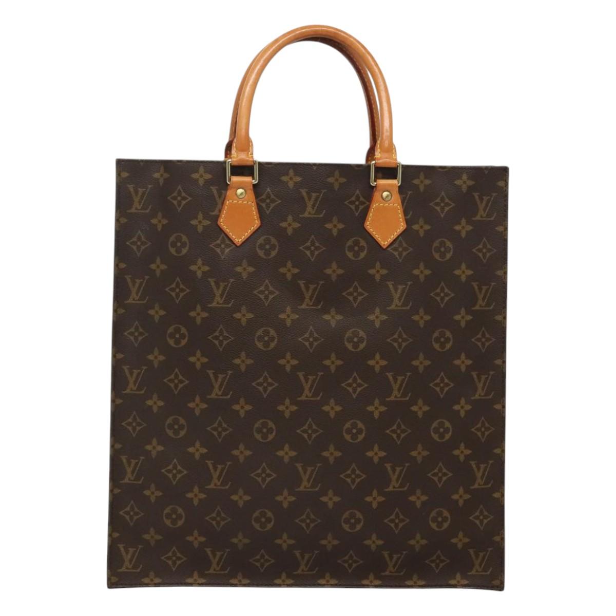 LOUIS VUITTON Monogram Sac Plat Hand Bag M51140 LV Auth am7853