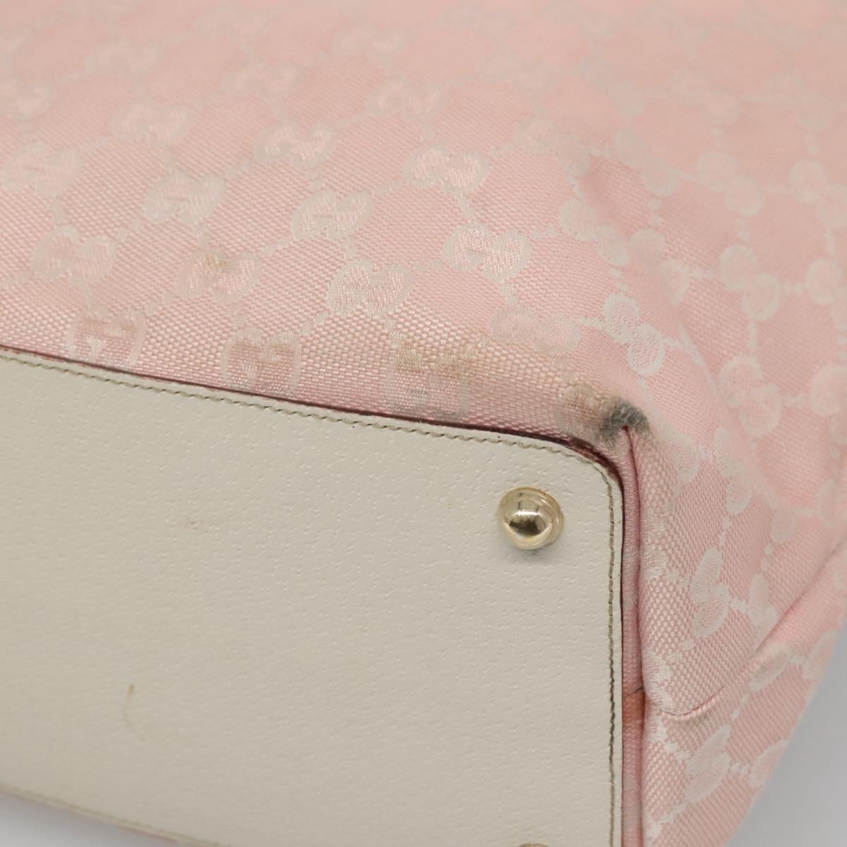 GUCCI GG Canvas Tote Bag Gold Pink 120836 Auth am7877