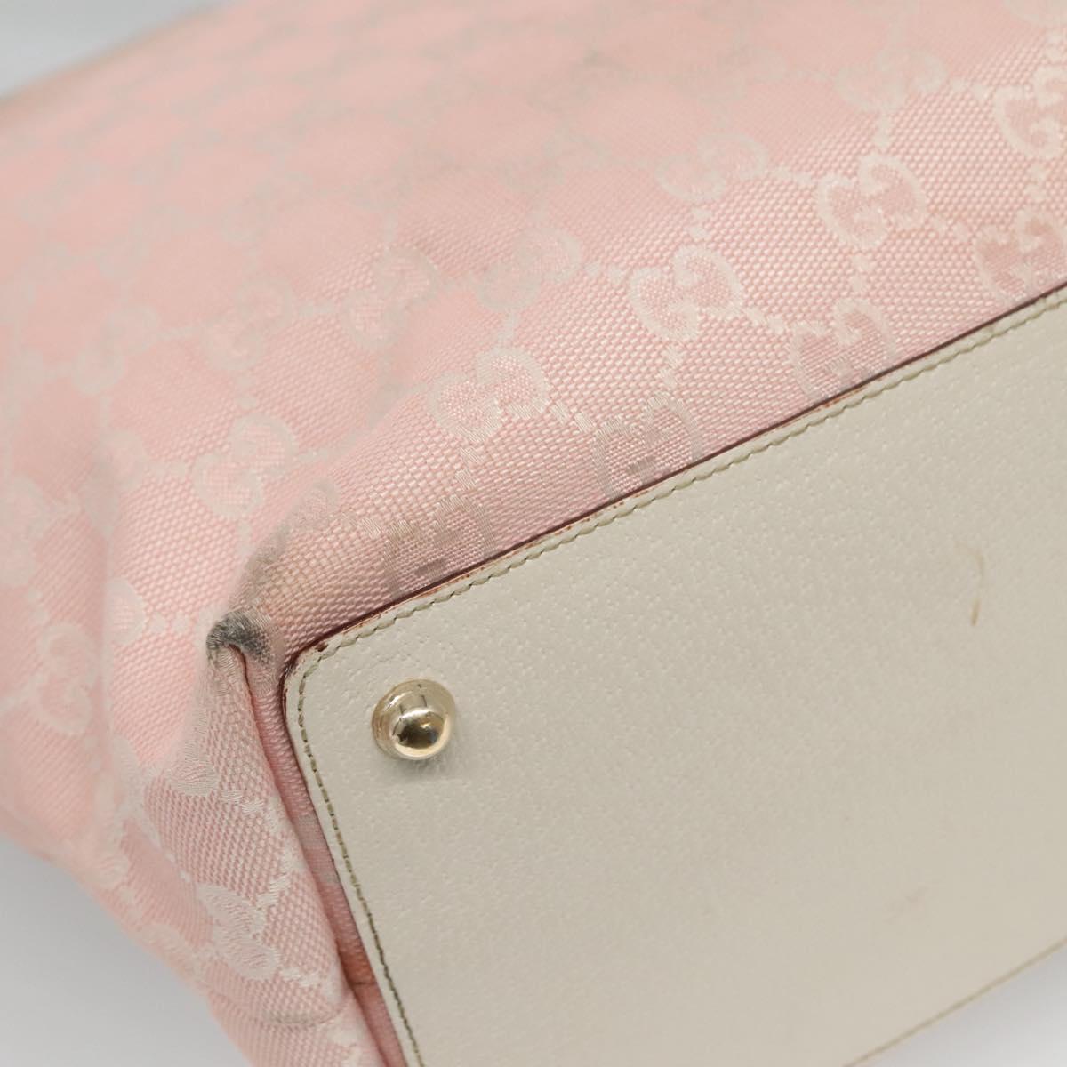 GUCCI GG Canvas Tote Bag Gold Pink 120836 Auth am7877