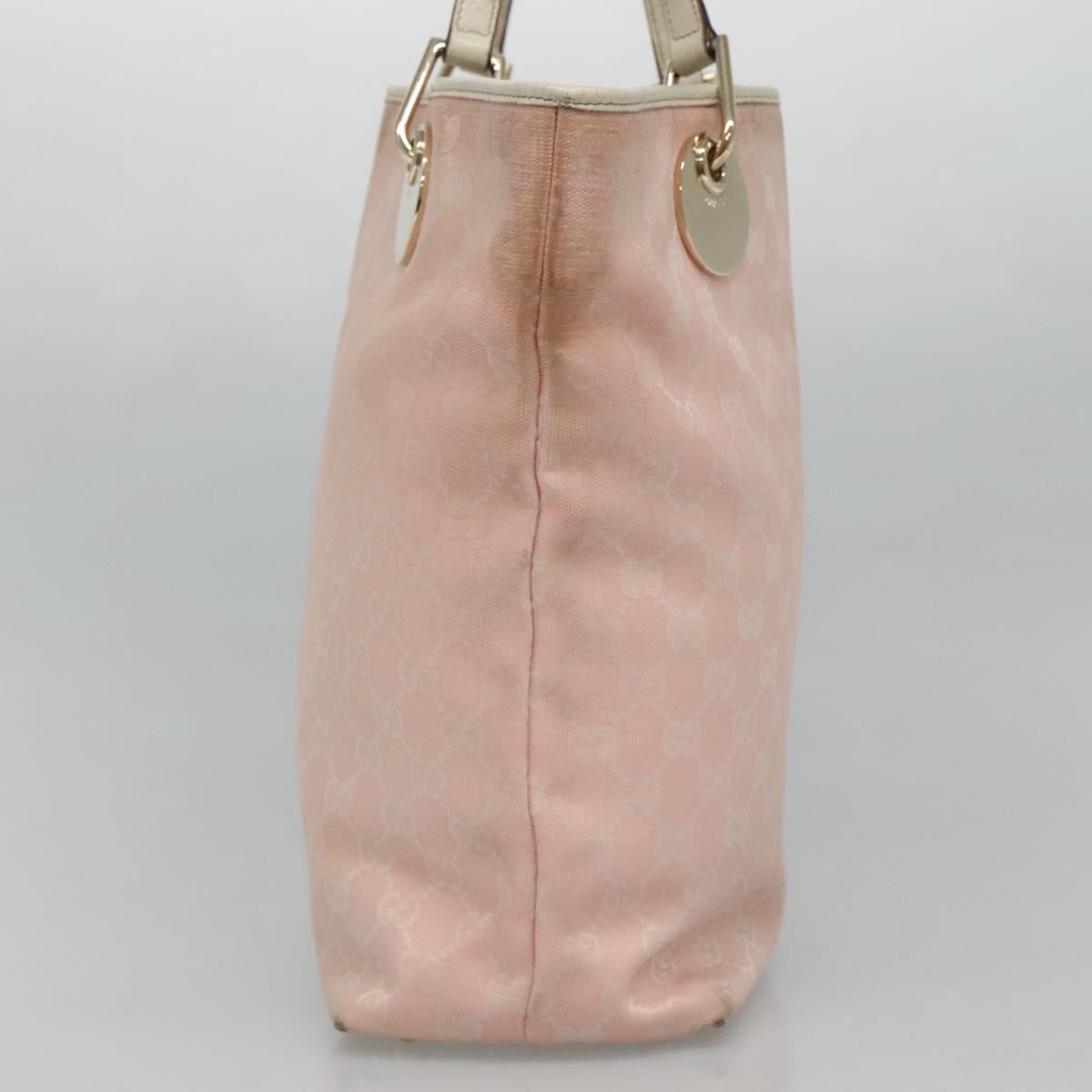 GUCCI GG Canvas Tote Bag Gold Pink 120836 Auth am7877