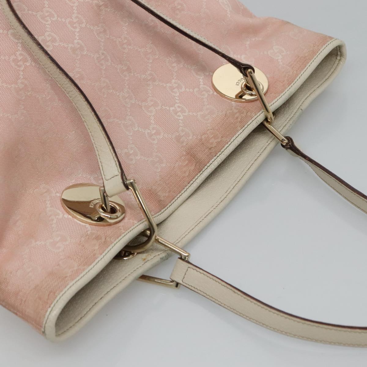 GUCCI GG Canvas Tote Bag Gold Pink 120836 Auth am7877