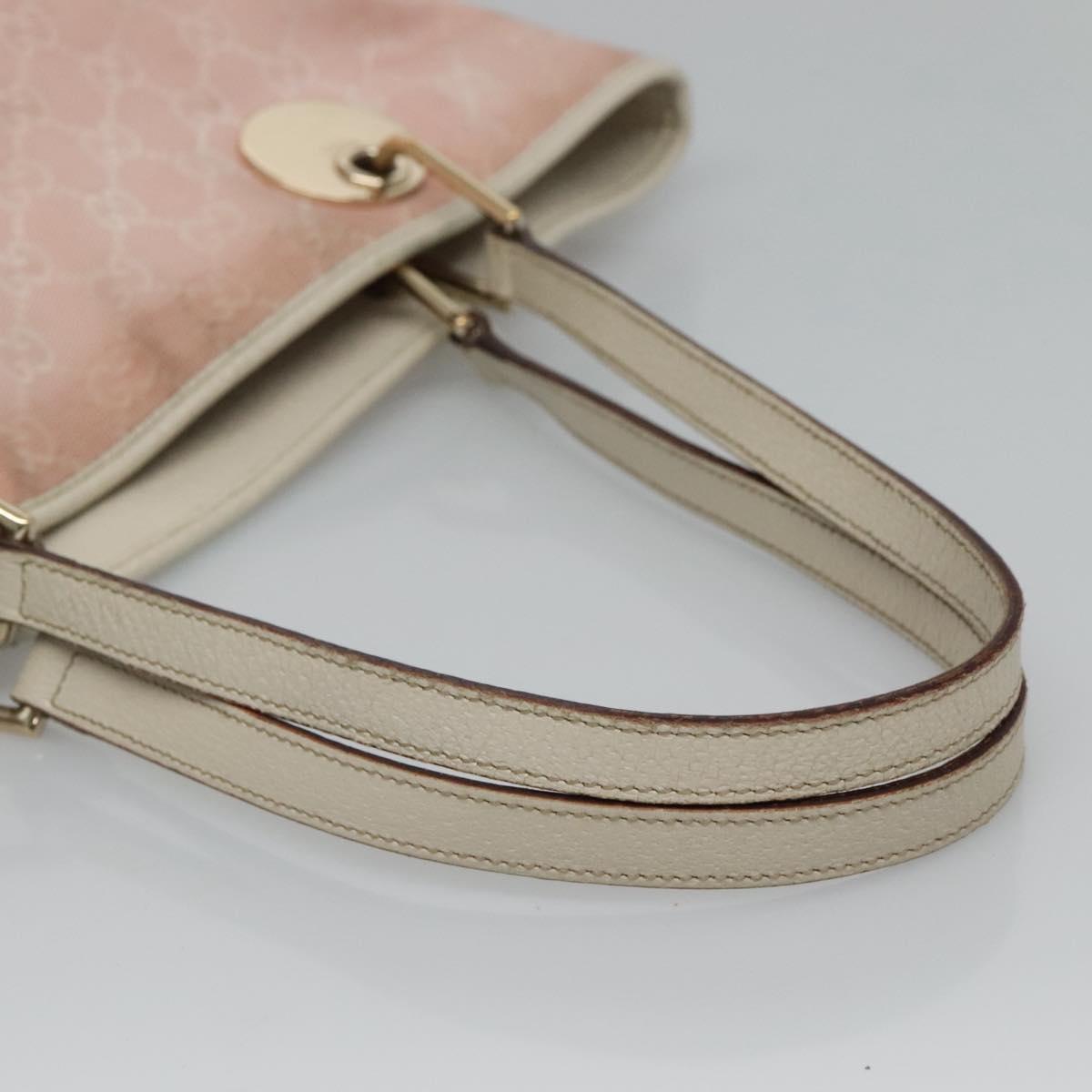 GUCCI GG Canvas Tote Bag Gold Pink 120836 Auth am7877