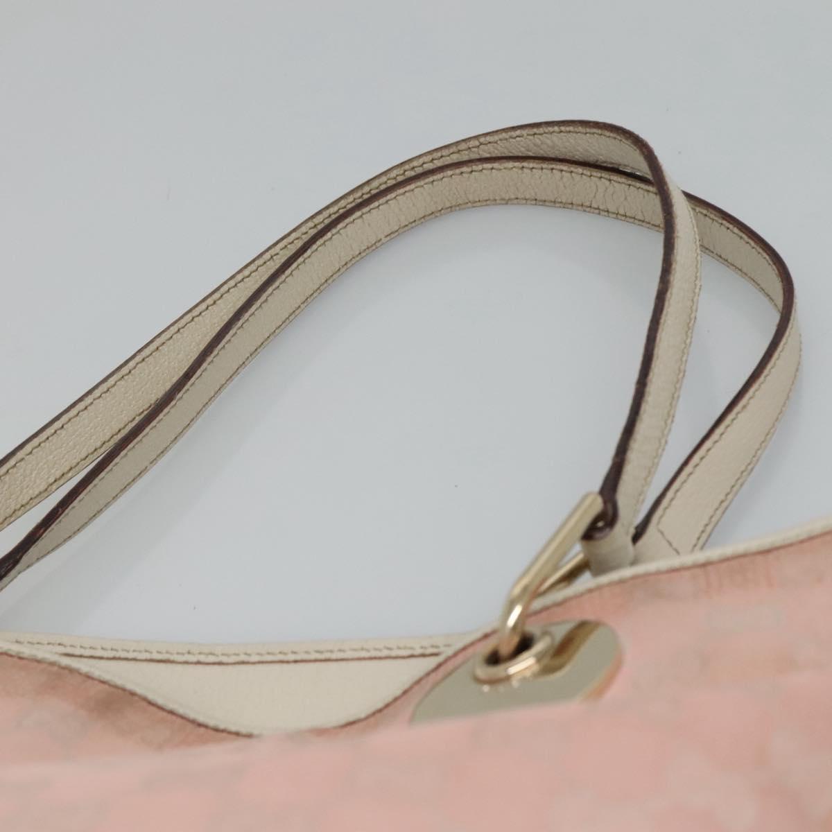 GUCCI GG Canvas Tote Bag Gold Pink 120836 Auth am7877
