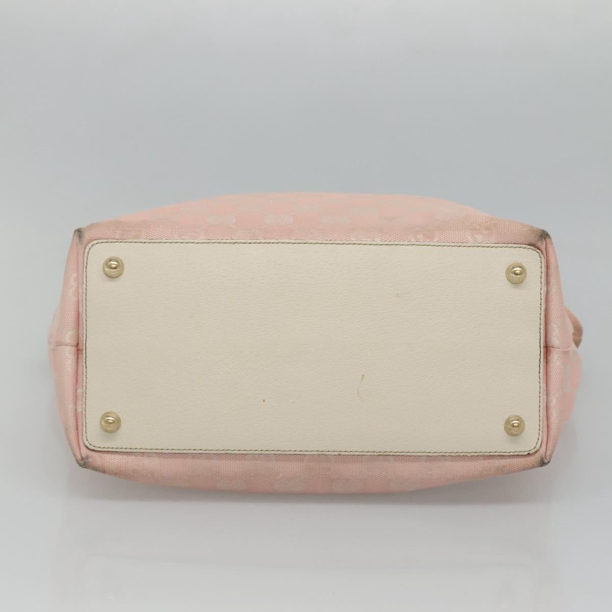 GUCCI GG Canvas Tote Bag Gold Pink 120836 Auth am7877