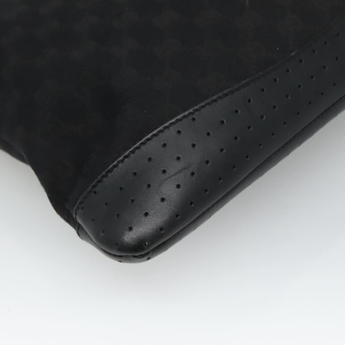 GUCCI GG Canvas Shoulder Bag Black Silver 145857 Auth am7883