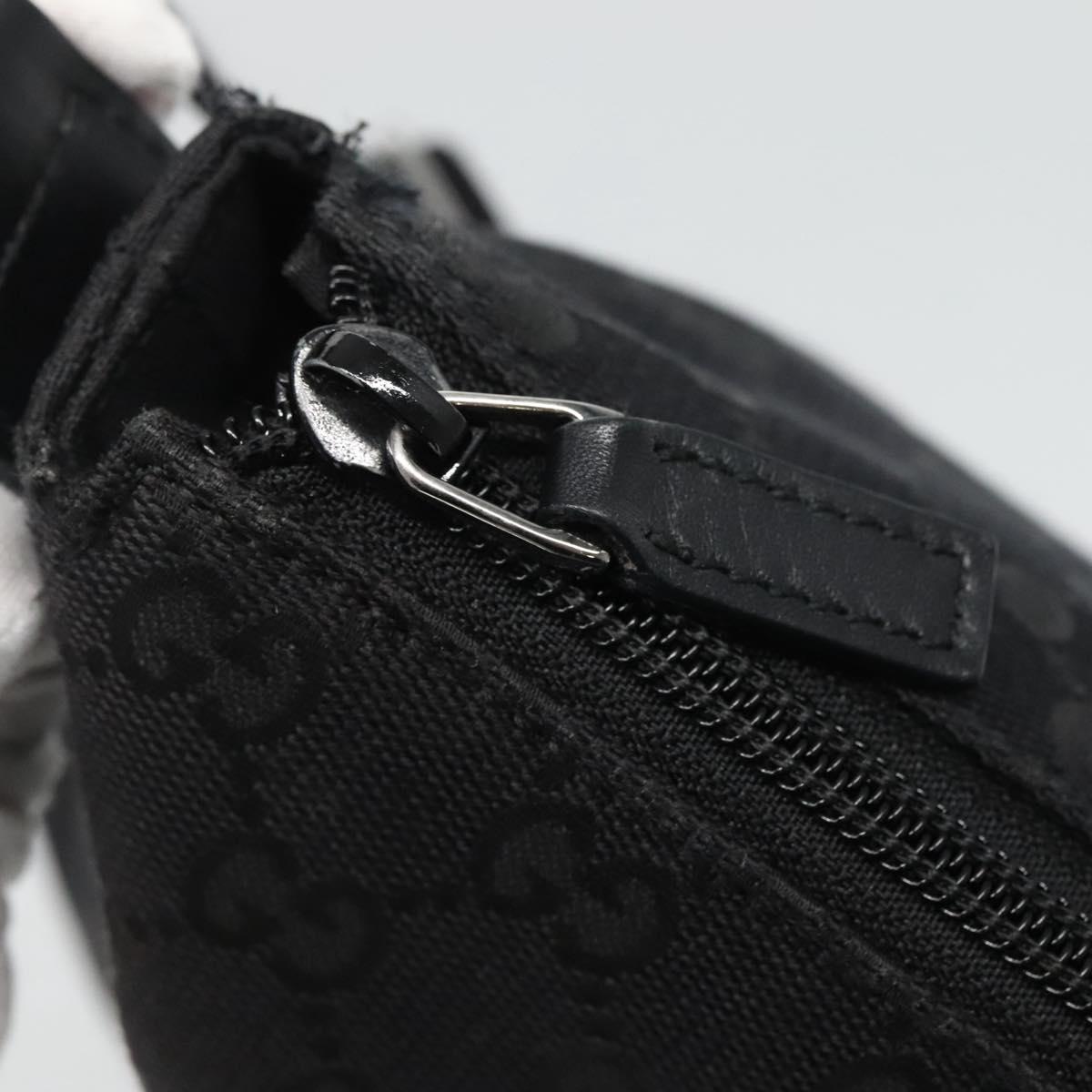 GUCCI GG Canvas Shoulder Bag Black Silver 145857 Auth am7883