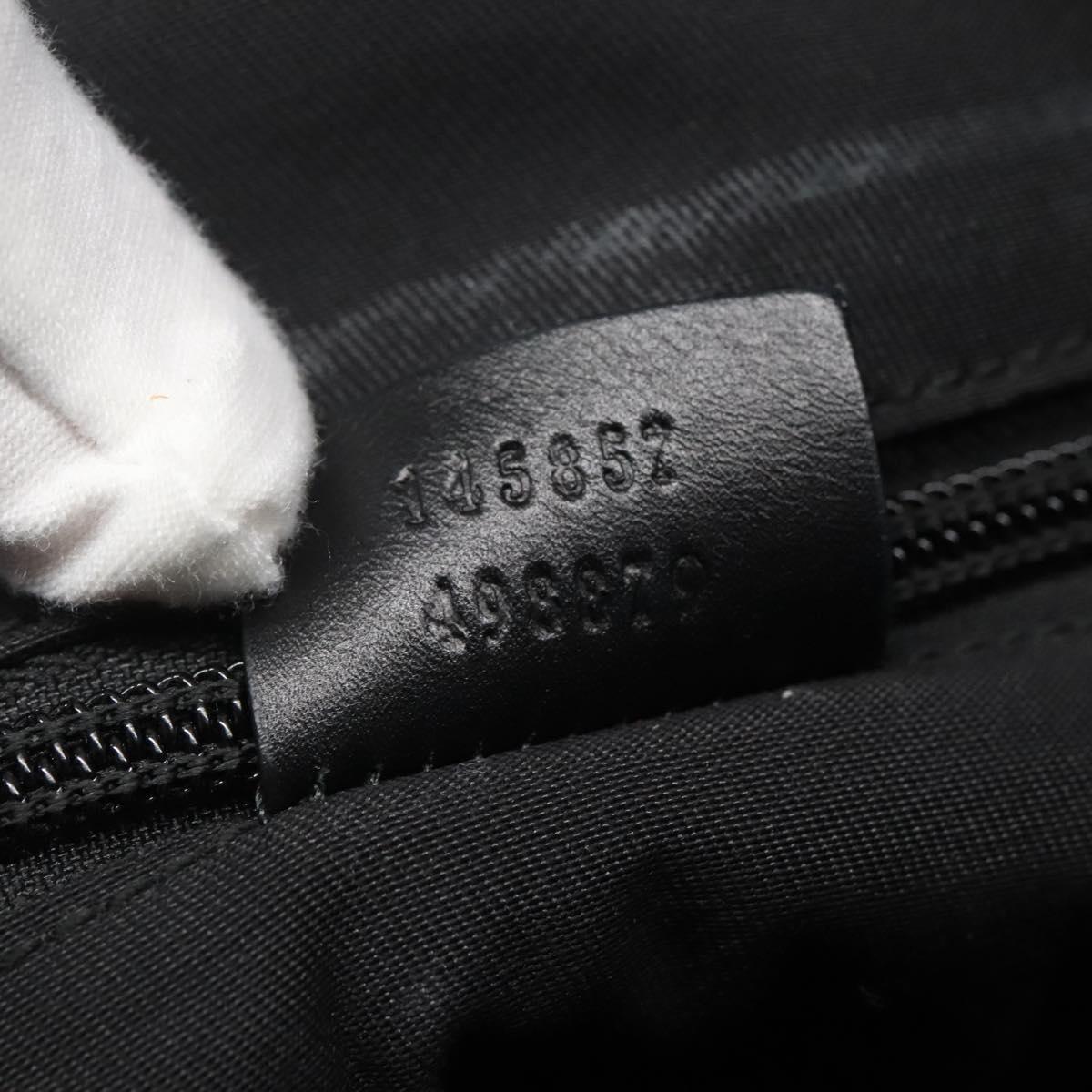 GUCCI GG Canvas Shoulder Bag Black Silver 145857 Auth am7883