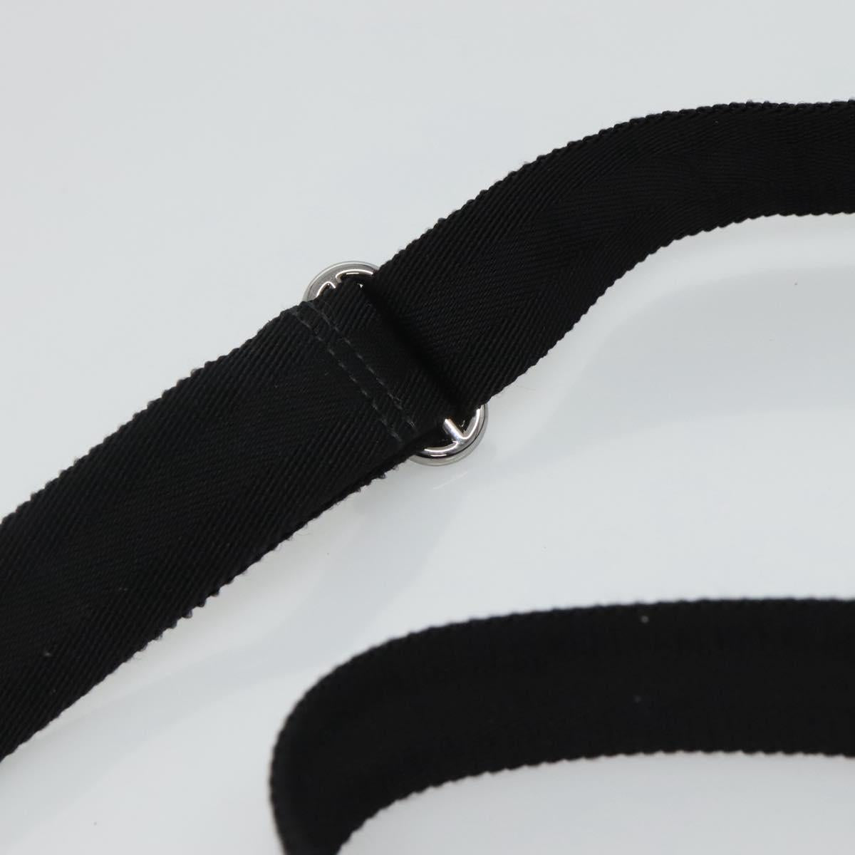 GUCCI GG Canvas Shoulder Bag Black Silver 145857 Auth am7883