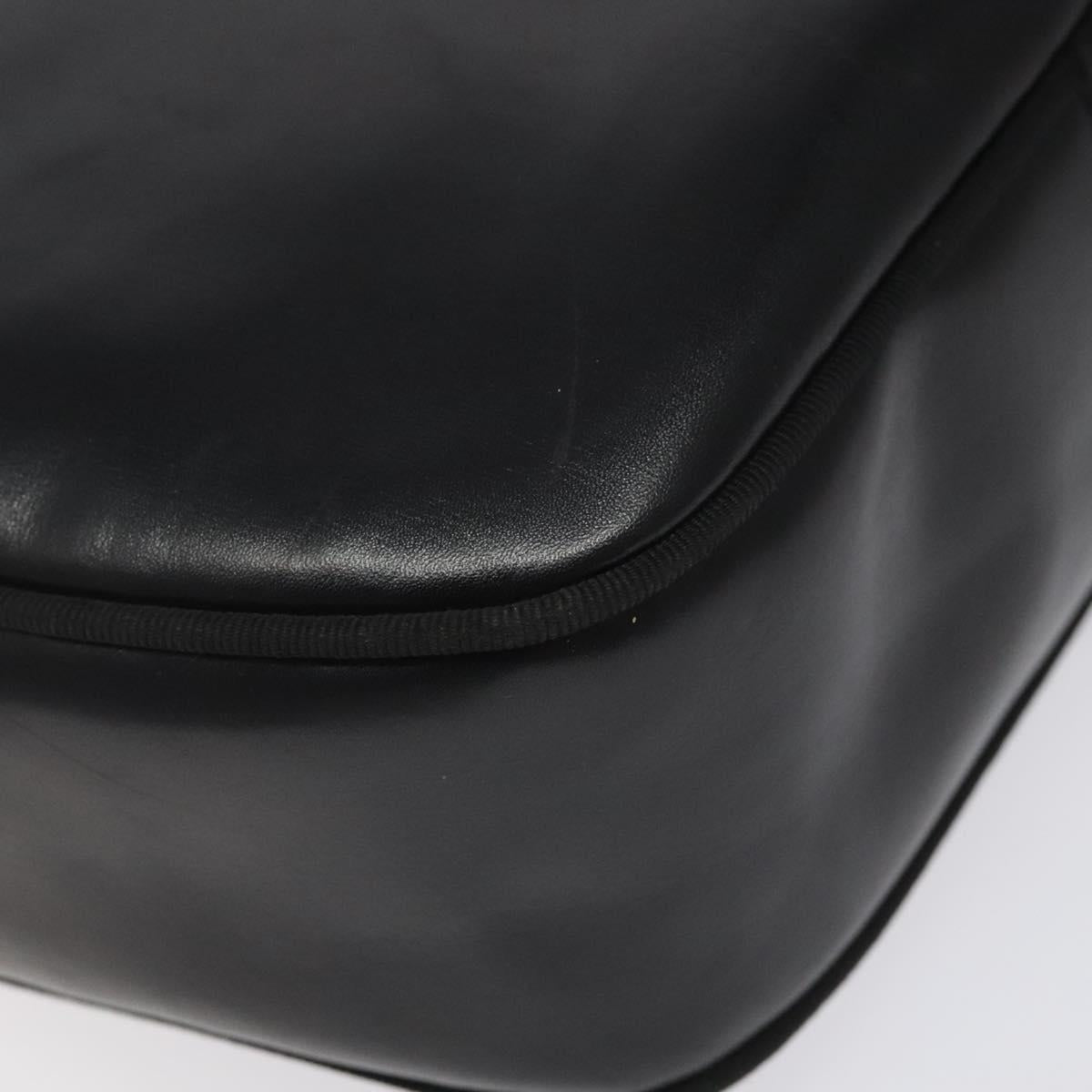 Salvatore Ferragamo Vala Shoulder Bag Leather Black Gold Auth am7884