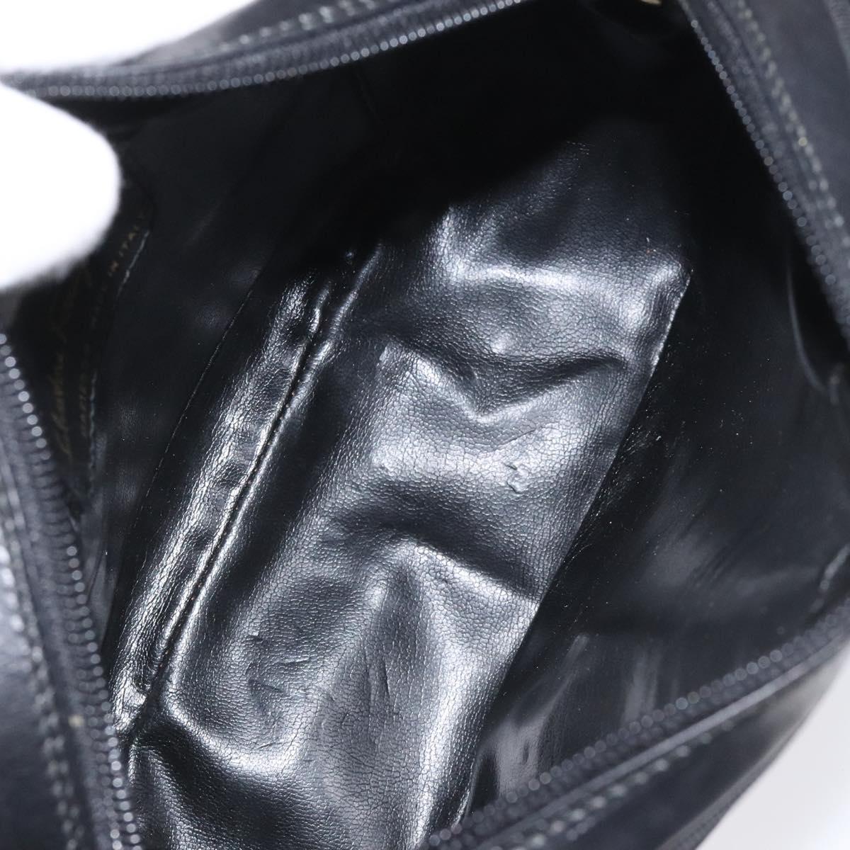 Salvatore Ferragamo Vala Shoulder Bag Leather Black Gold Auth am7884