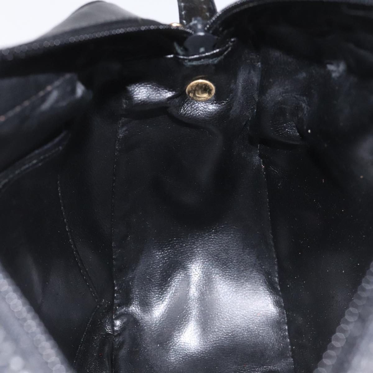 Salvatore Ferragamo Vala Shoulder Bag Leather Black Gold Auth am7884