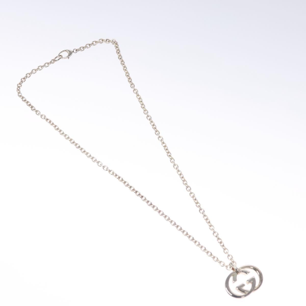 GUCCI Interlocking Necklace Ag925 Silver Auth am7919