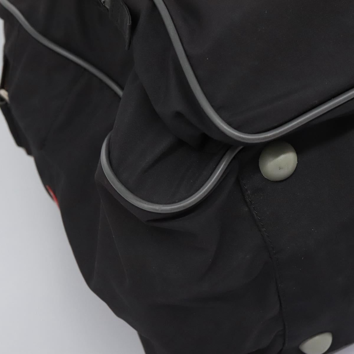 PRADA Sports Boston Bag Nylon 2way Black Silver Auth am7943