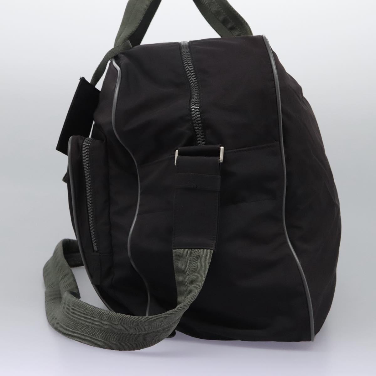 PRADA Sports Boston Bag Nylon 2way Black Silver Auth am7943