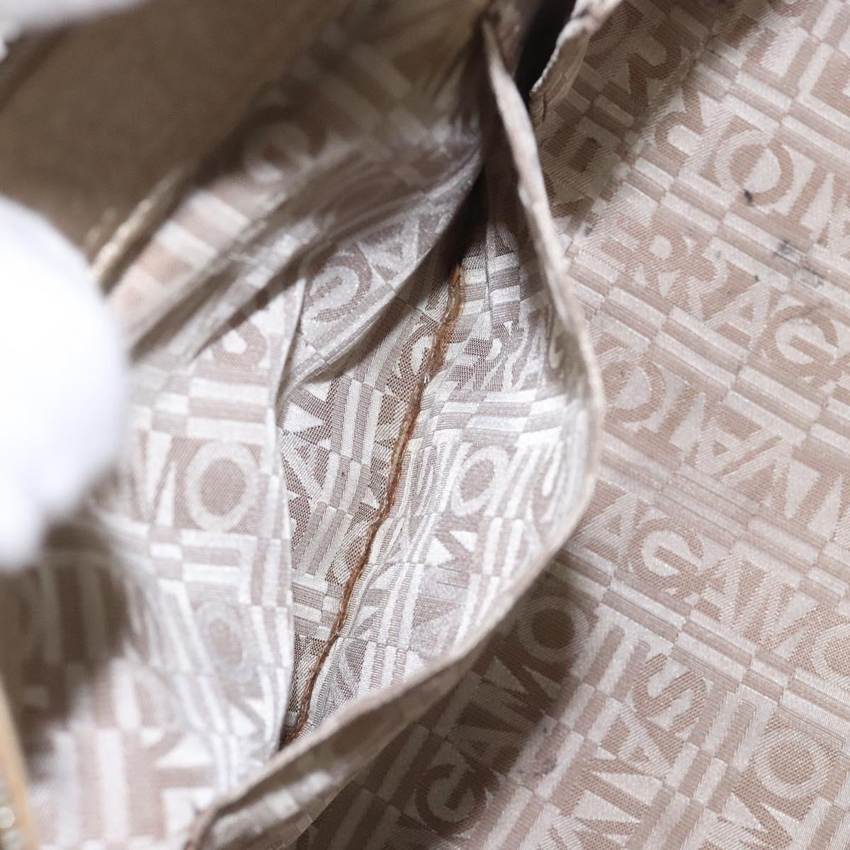 Salvatore Ferragamo Gancini Hand Bag Leather Gold Auth am7952