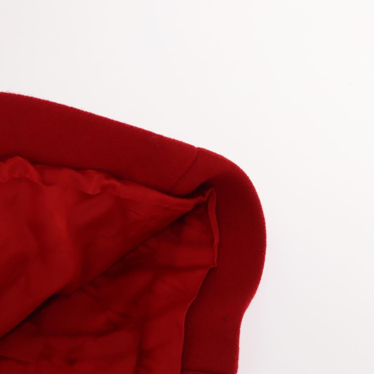 LOUIS VUITTON Long Coat Jacket Cashmere 36 Red LV Auth am7980