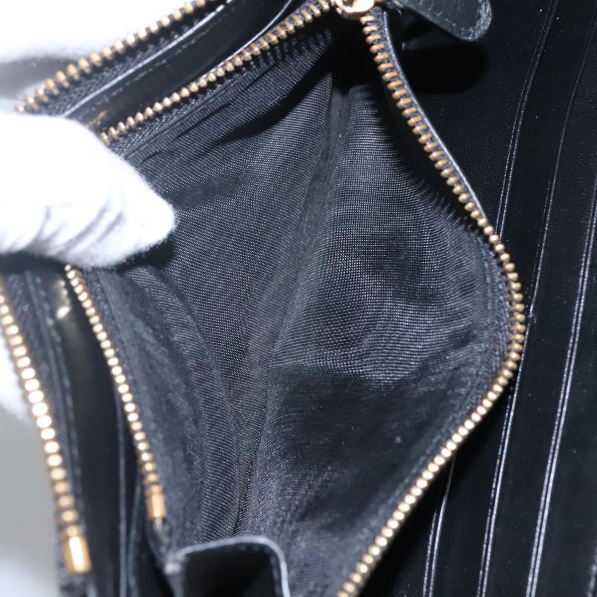 Salvatore Ferragamo Vala Long Wallet Leather Gold Black Auth am8004