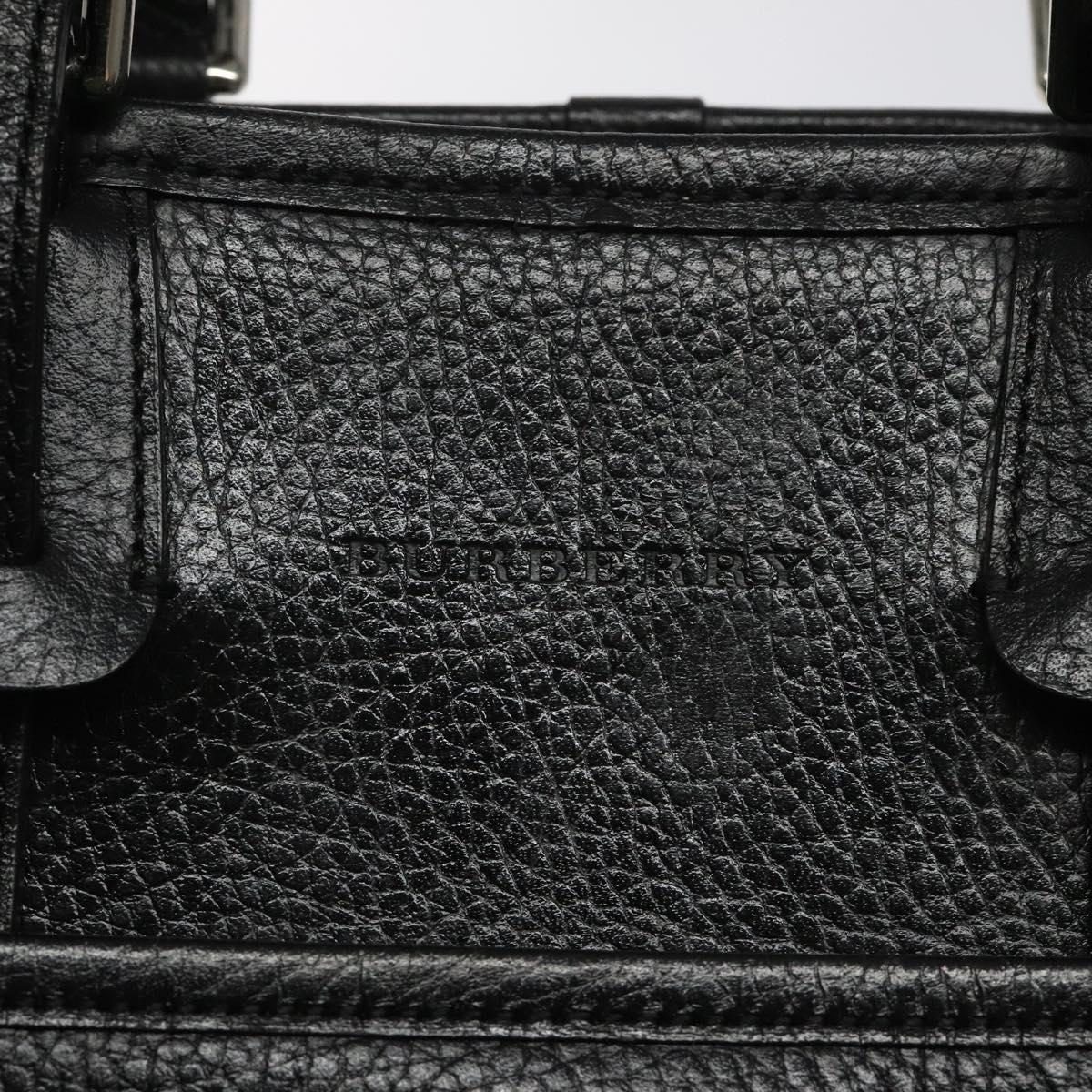 BURBERRY Hand Bag Leather Black Auth am8014
