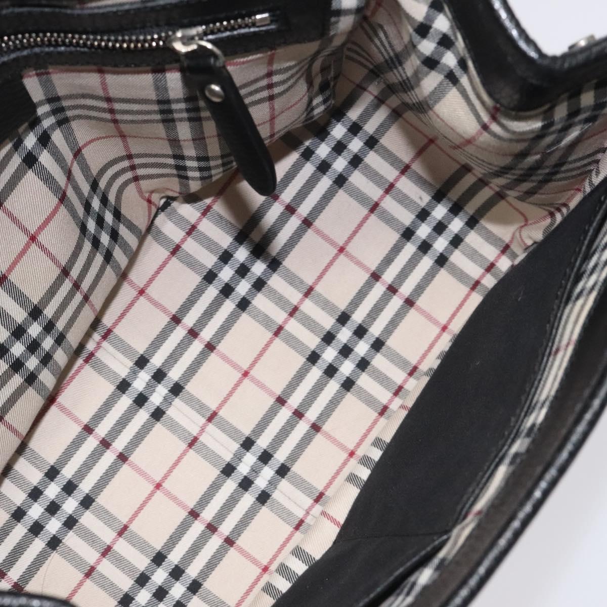 BURBERRY Hand Bag Leather Black Auth am8014