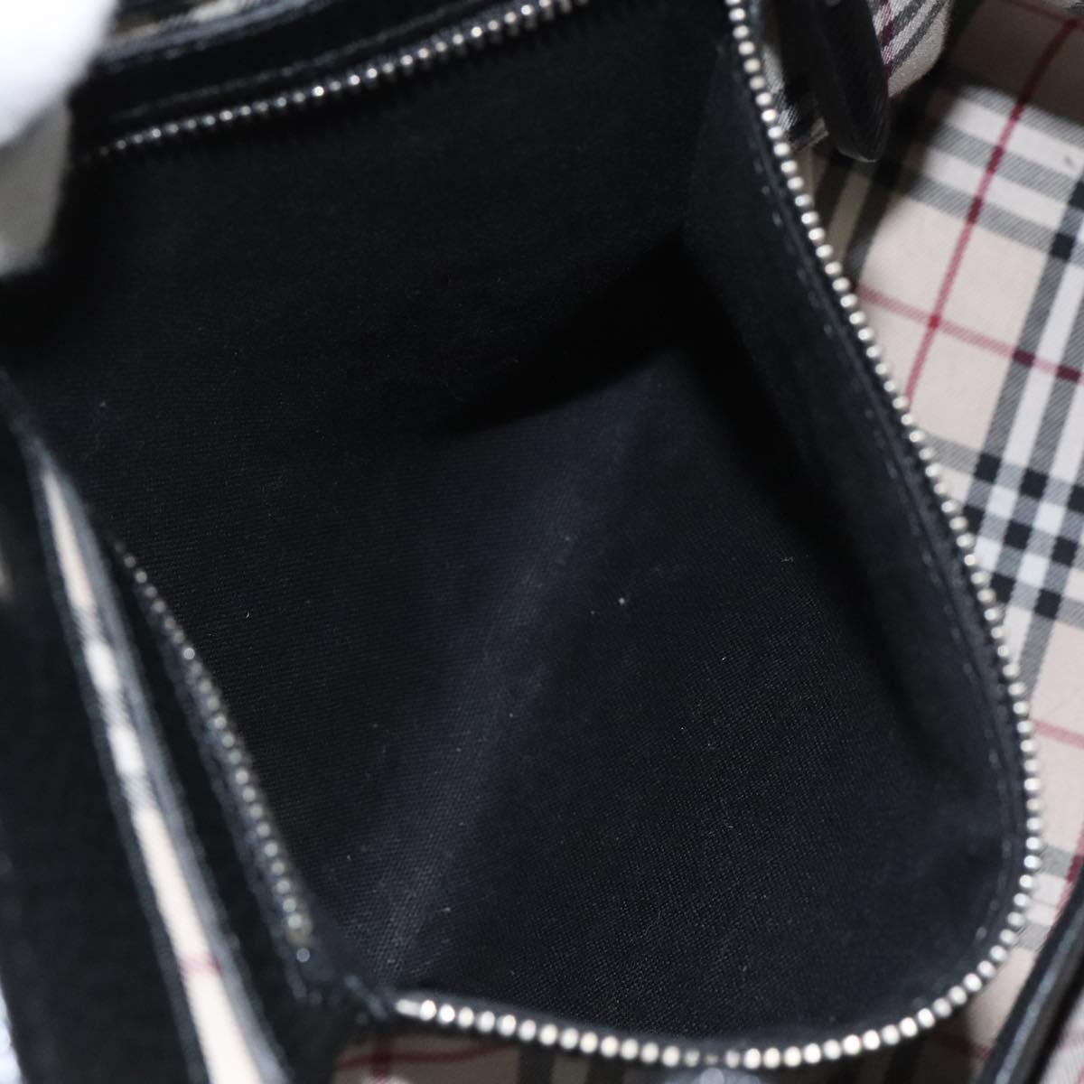BURBERRY Hand Bag Leather Black Auth am8014