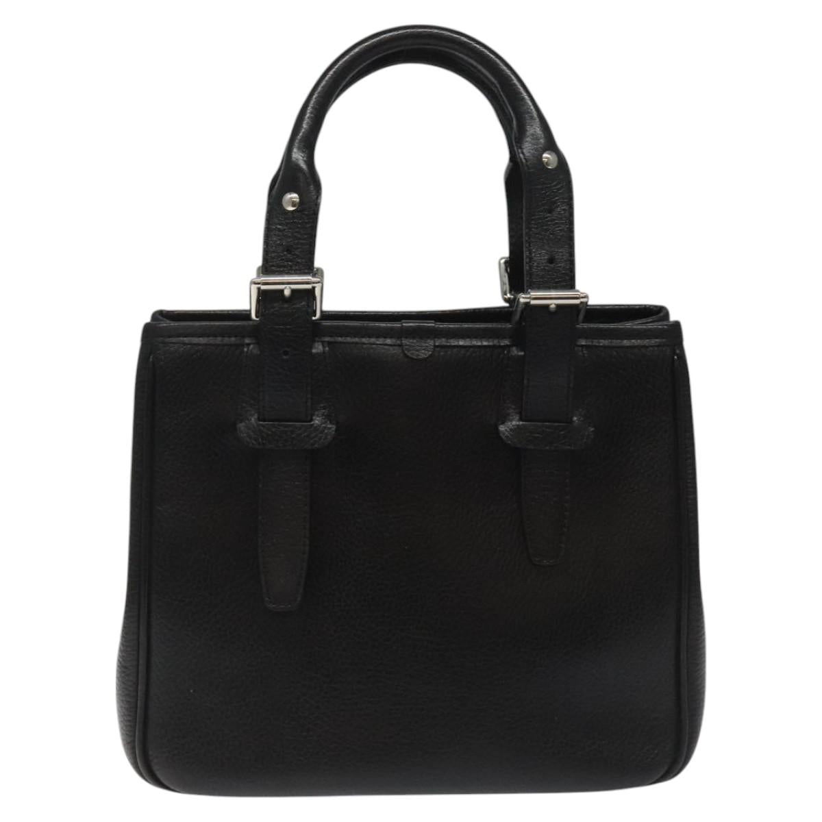 BURBERRY Hand Bag Leather Black Auth am8014
