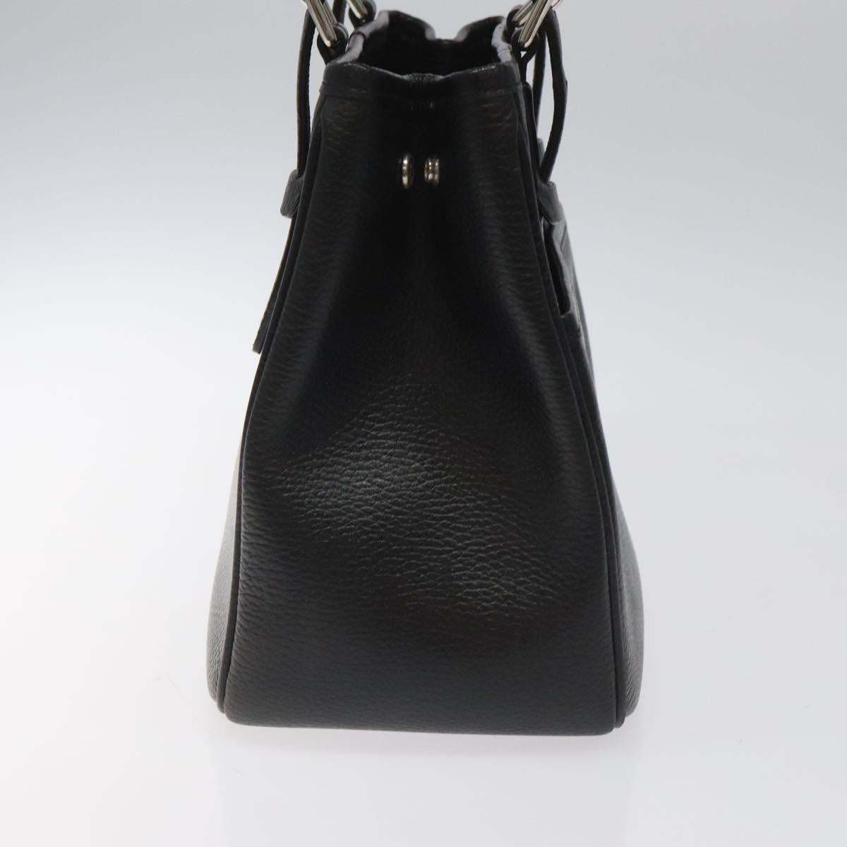 BURBERRY Hand Bag Leather Black Auth am8014