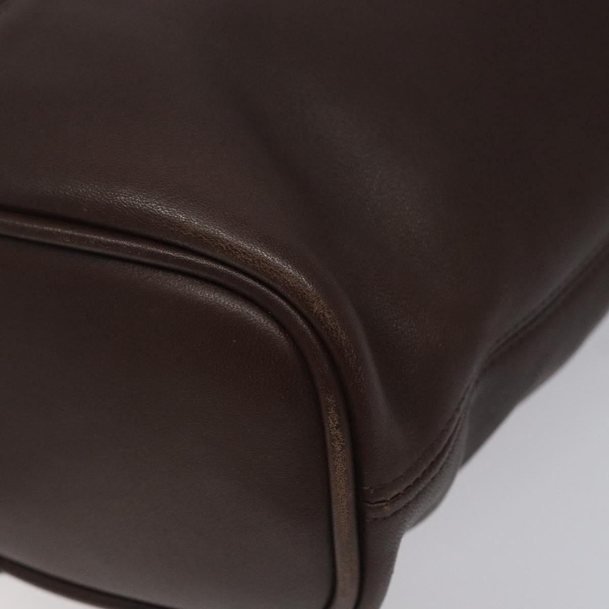 Coach Shoulder Bag Leather Brown gold Auth am8019