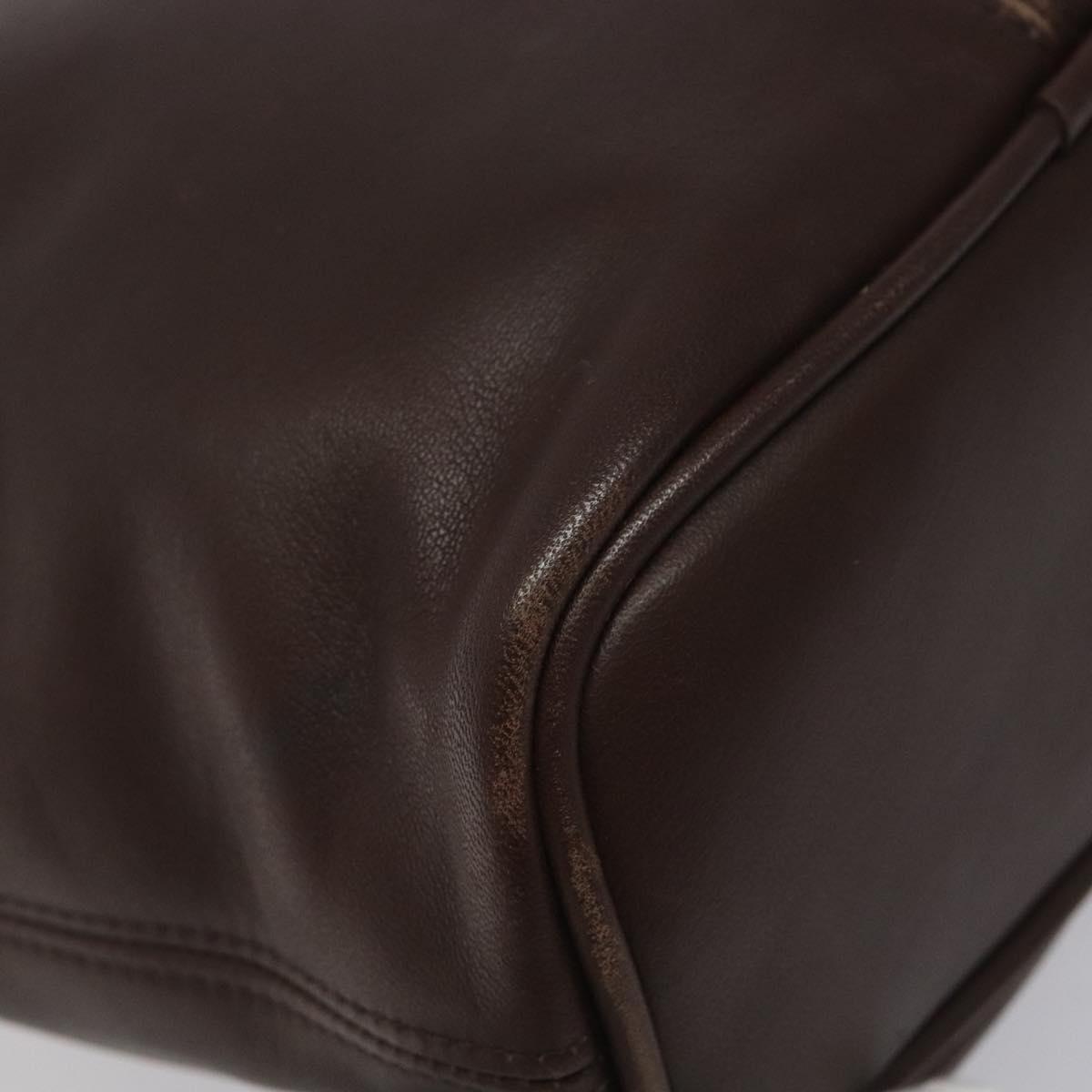 Coach Shoulder Bag Leather Brown gold Auth am8019