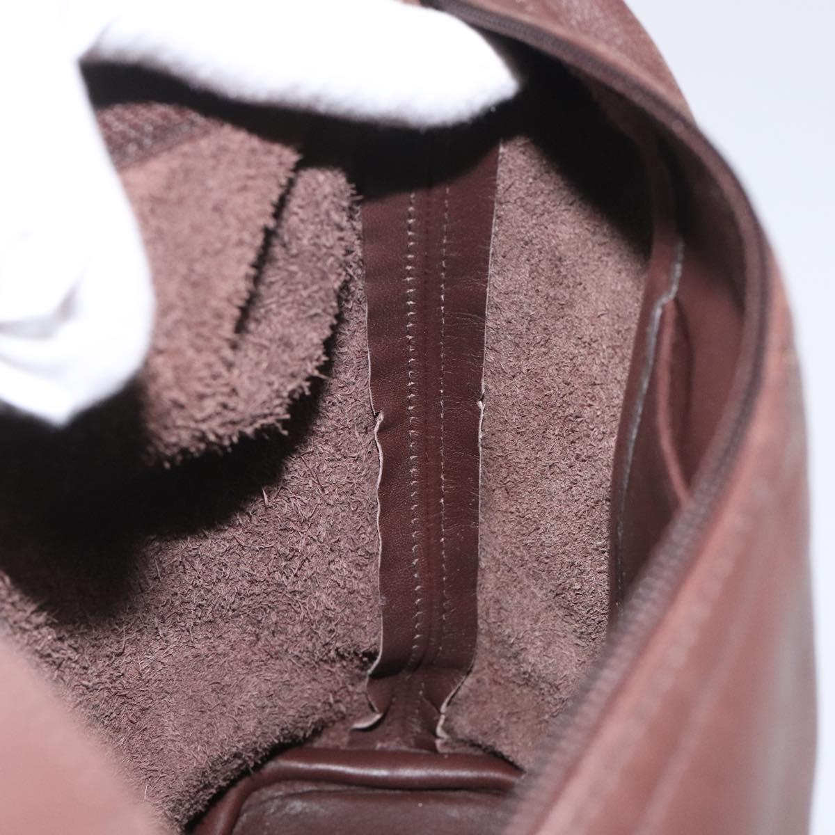 Coach Shoulder Bag Leather Brown gold Auth am8019