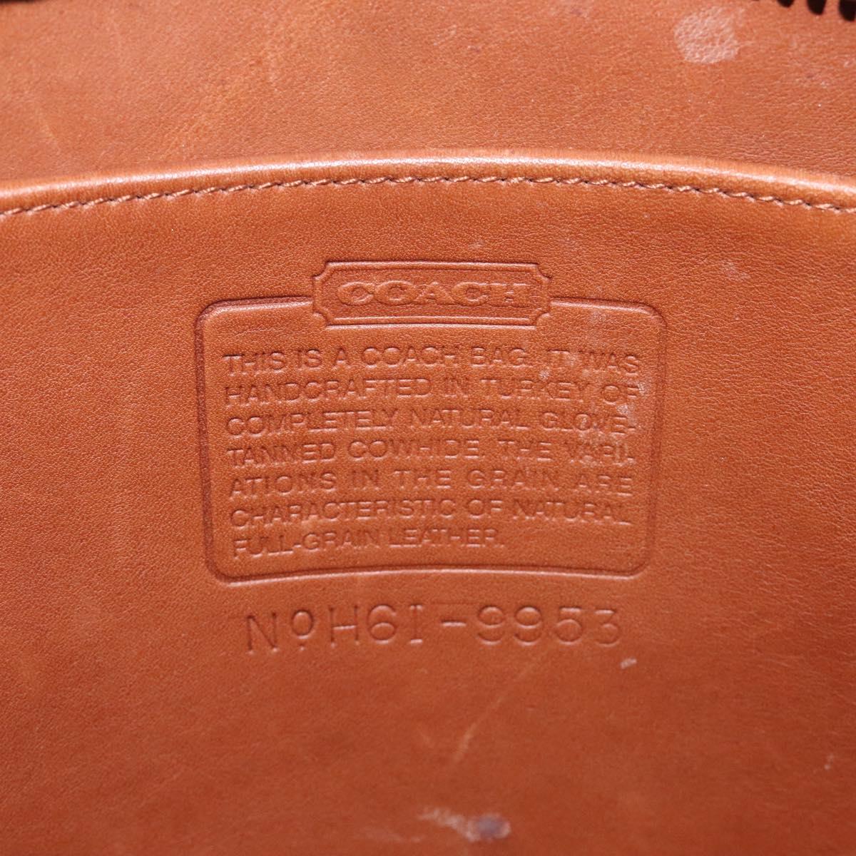 Coach Shoulder Bag Leather Brown Auth am8136