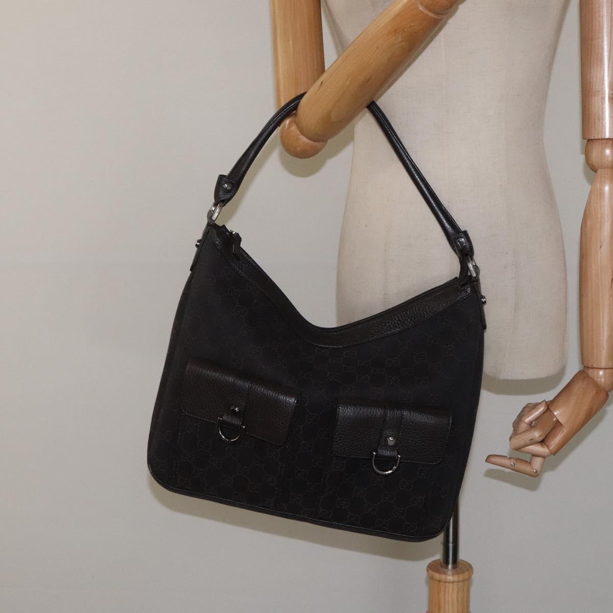 GUCCI GG Canvas Abbey Shoulder Bag Outlet Brown 293581 Auth am8158