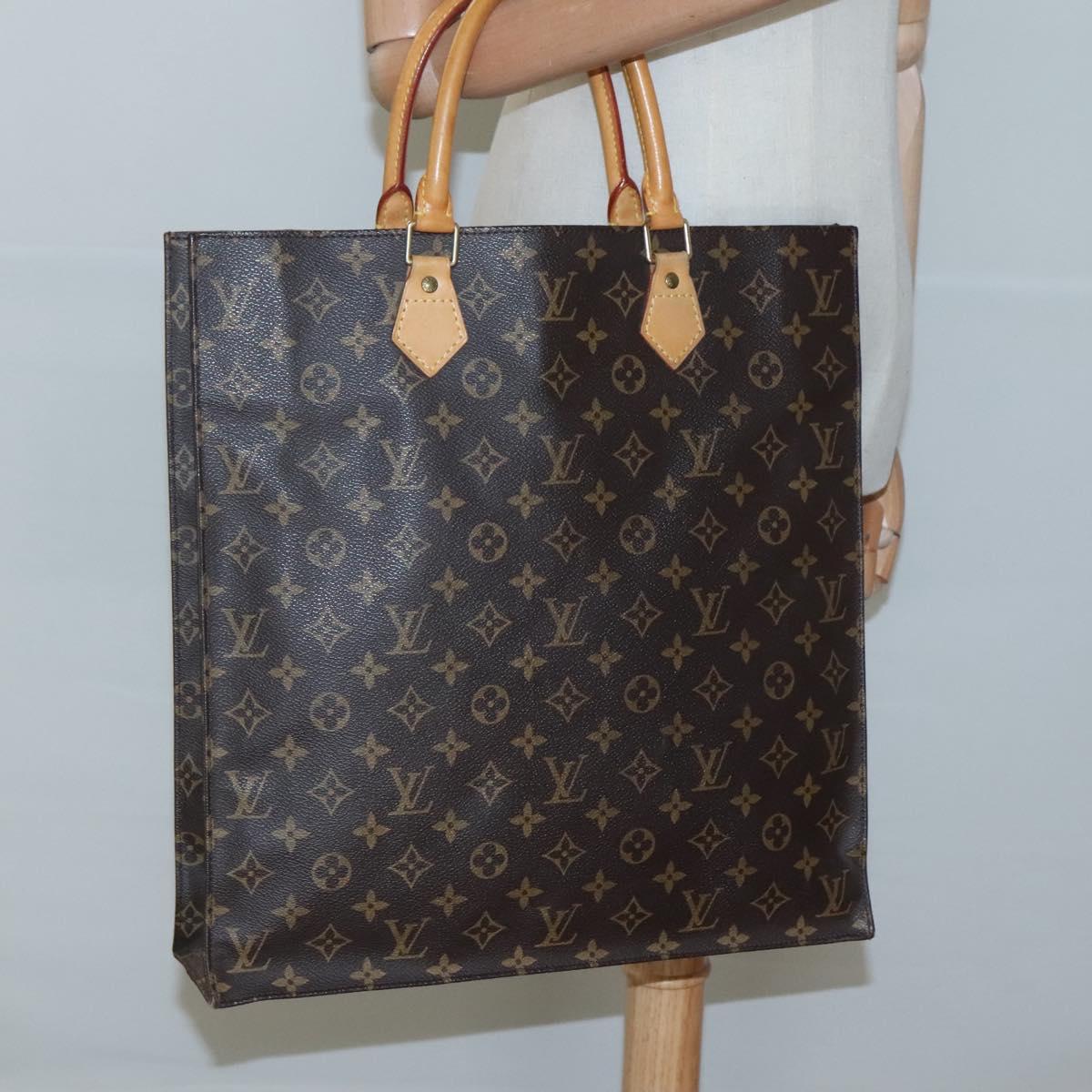 LOUIS VUITTON Monogram Sac Plat Hand Bag M51140 LV Auth am8175