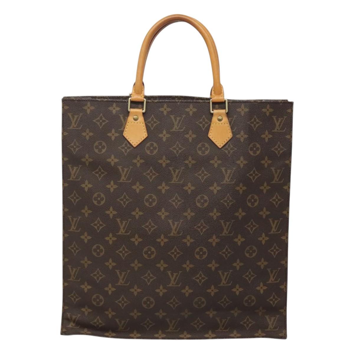 LOUIS VUITTON Monogram Sac Plat Hand Bag M51140 LV Auth am8175