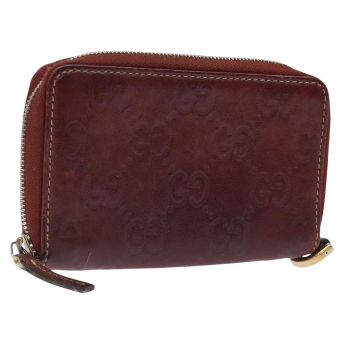 GUCCI GG Canvas Guccissima Coin Purse Red 162848 Auth am8179