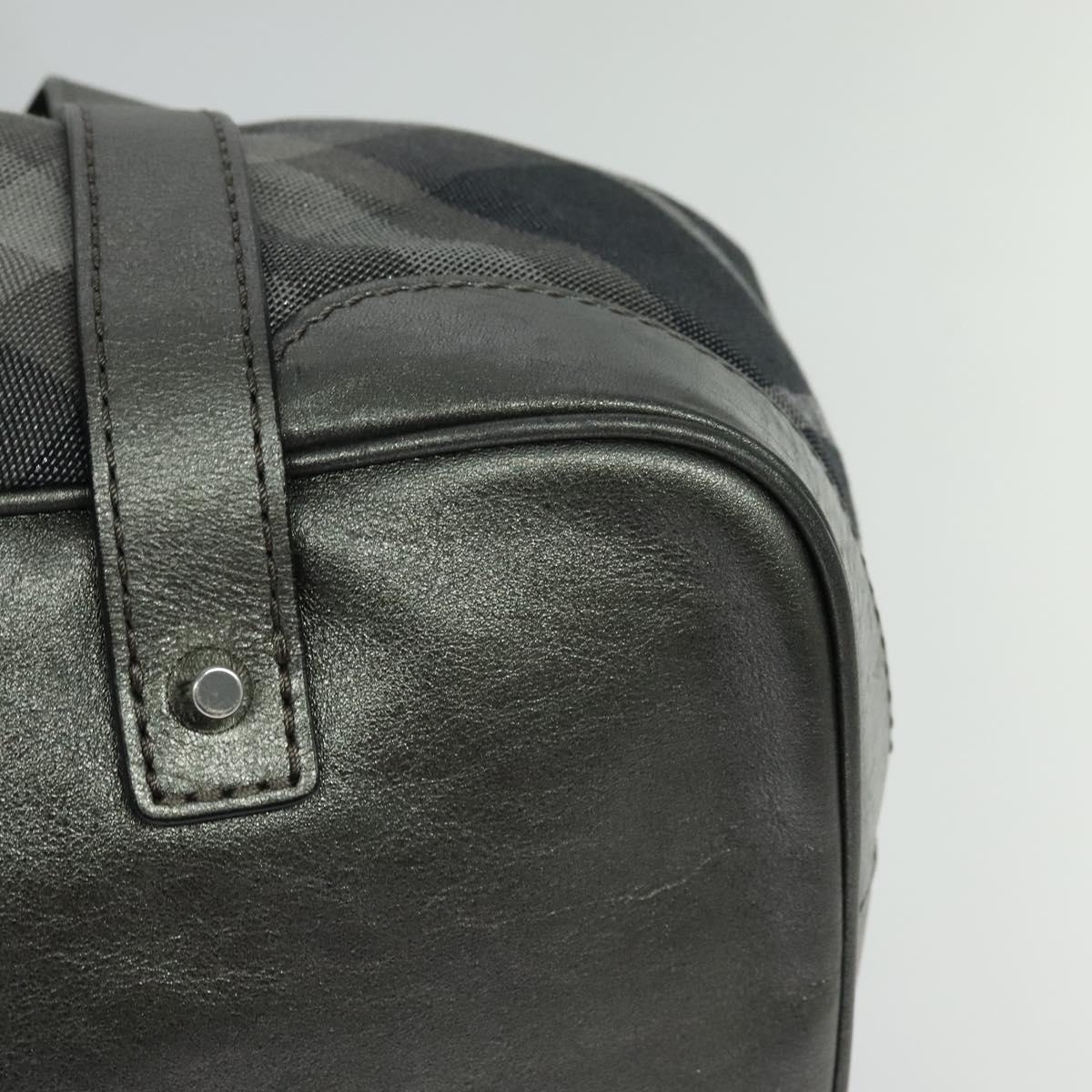 BURBERRY Tote Bag Canvas Black Silver Auth am8188