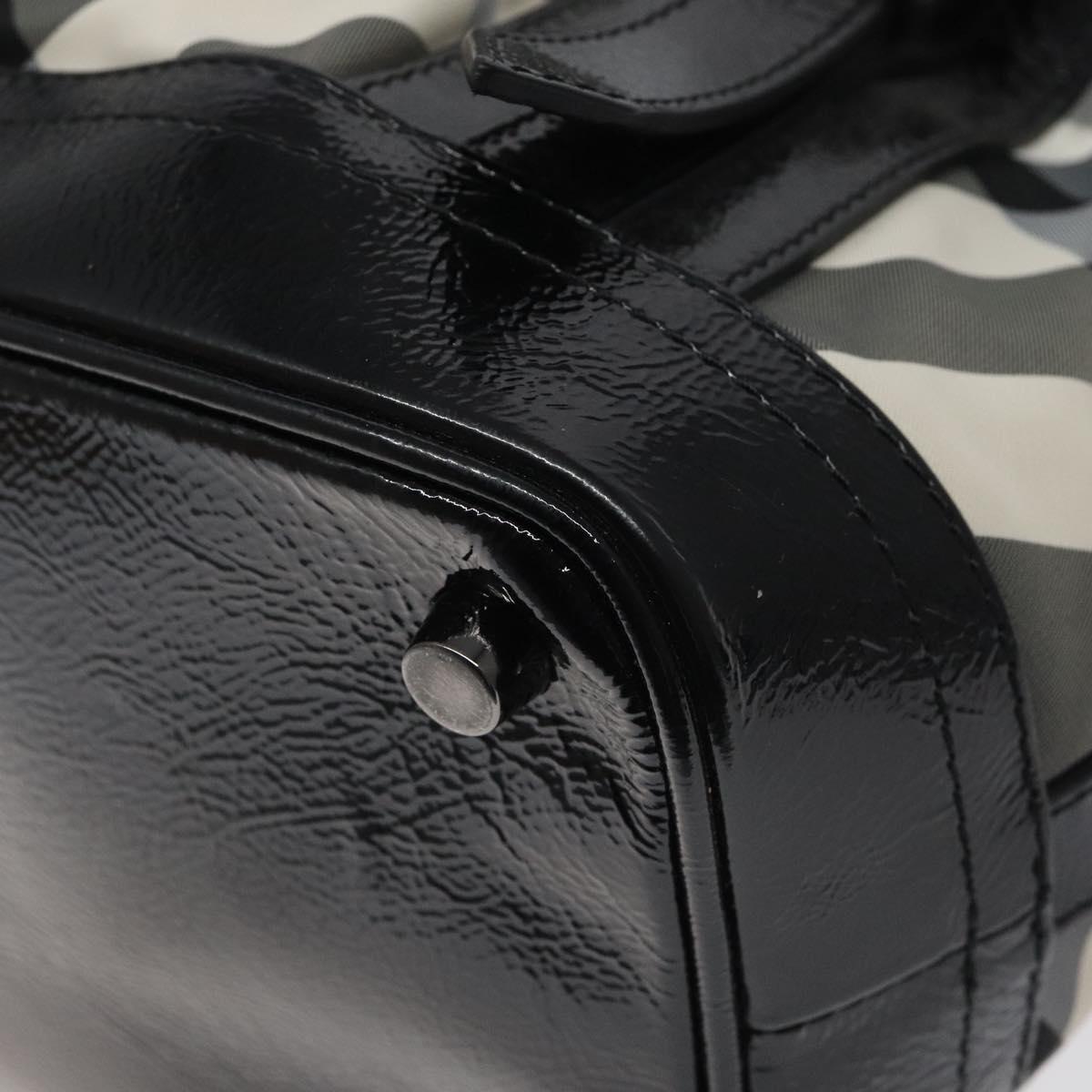 BURBERRY Nova Check Tote Bag Nylon Black Auth am8192