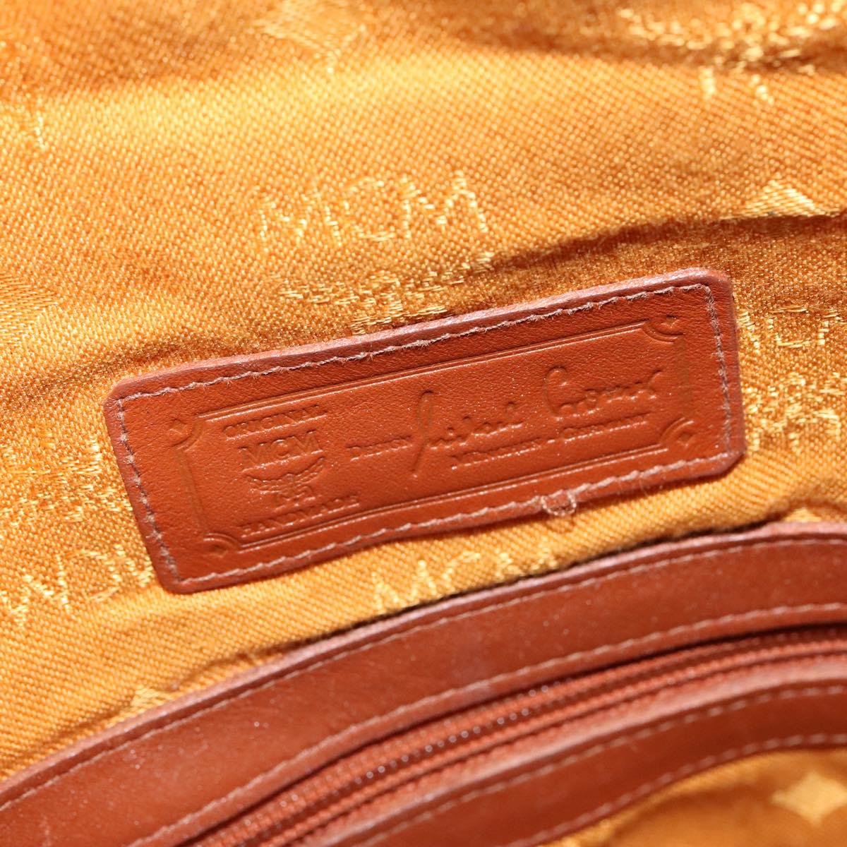 MCM Logogram Vicetos Shoulder Bag PVC Leather Brown Gold Auth am8195