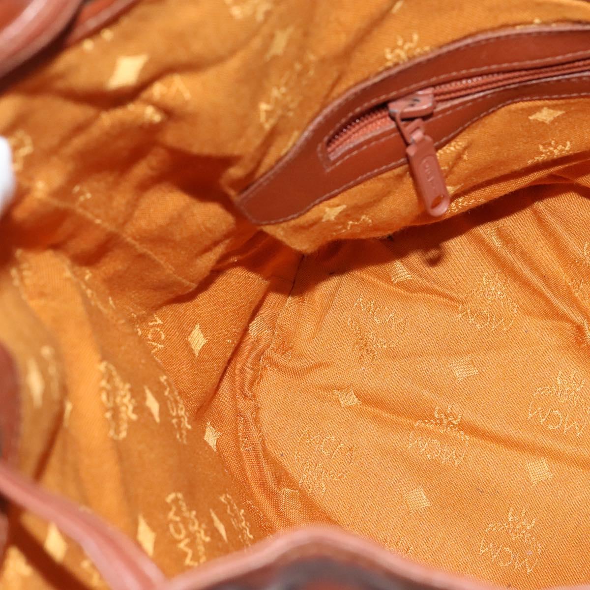 MCM Logogram Vicetos Shoulder Bag PVC Leather Brown Gold Auth am8195