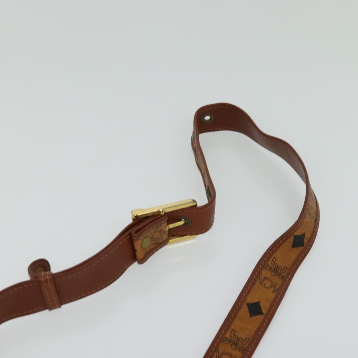 MCM Logogram Vicetos Shoulder Bag PVC Leather Brown Gold Auth am8195