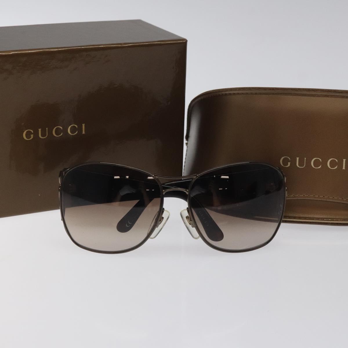 GUCCI Sunglasses plastic Brown Auth am8201