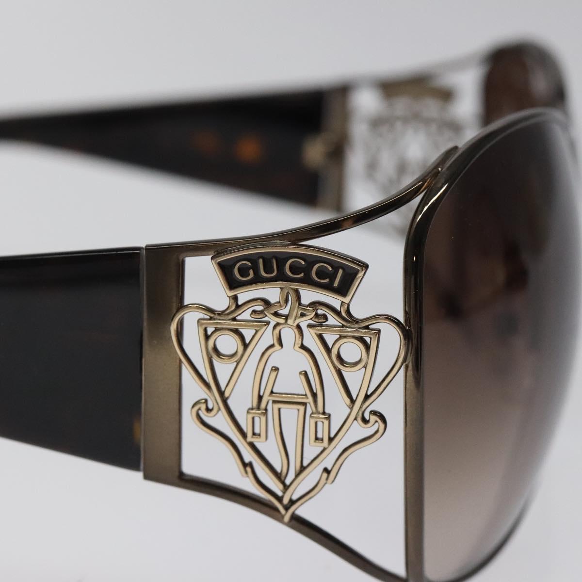 GUCCI Sunglasses plastic Brown Auth am8201