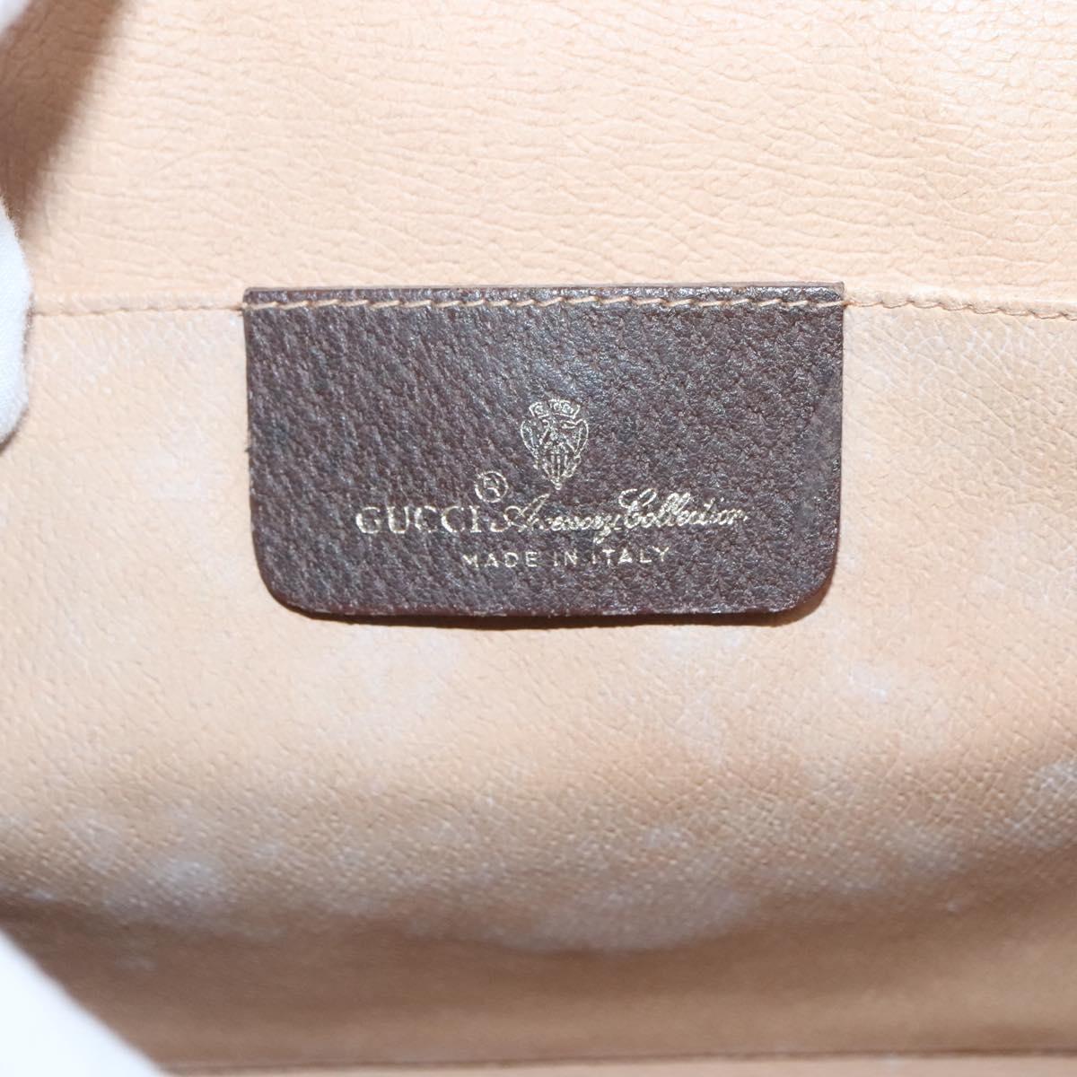 GUCCI GG Supreme Web Sherry Line Bag PVC Beige Gold 156 01 030 Auth am8209