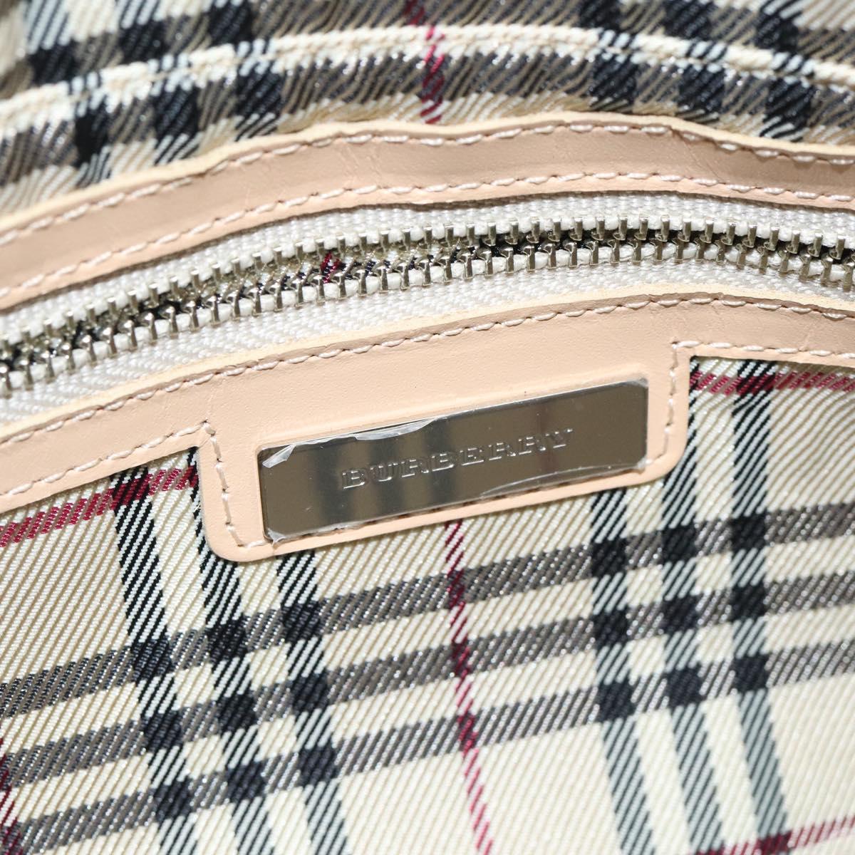 BURBERRY Shoulder Bag Canvas White Auth am8211