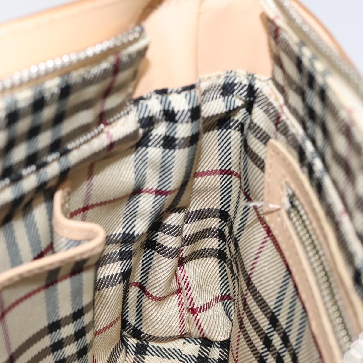 BURBERRY Shoulder Bag Canvas White Auth am8211