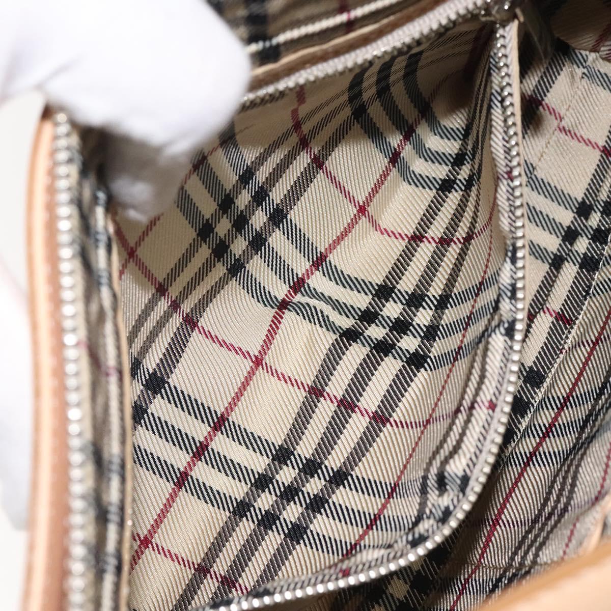 BURBERRY Shoulder Bag Canvas White Auth am8211